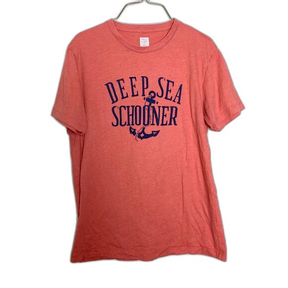 J. Crew red faded distressed graphic tee nautical Deep Sea Schooner Size Small - Picture 1 of 7